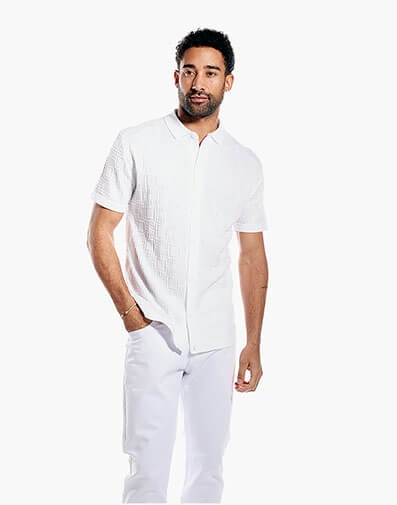 Kade Button Down Shirt in White for $69.00