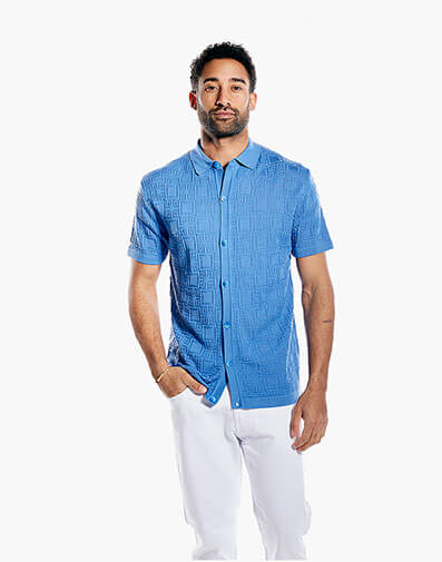 Kade Button Down Shirt in Blue Denim for $69.00
