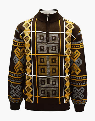 Warren Quarter Zip Sweater in Brown for $$129.00