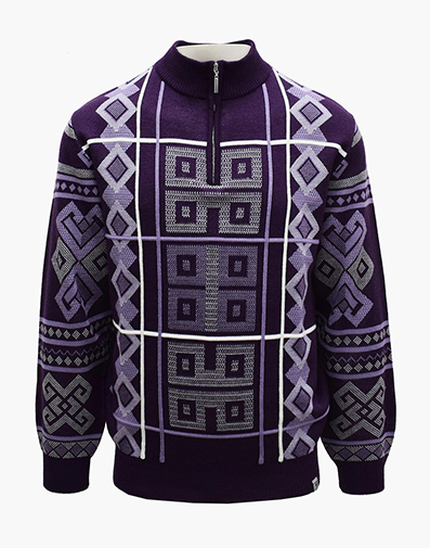 Warren Quarter Zip Sweater in Purple for $$129.00