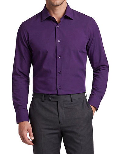 Sandee Dress Shirt Spread Collar in Plum for $$40.00