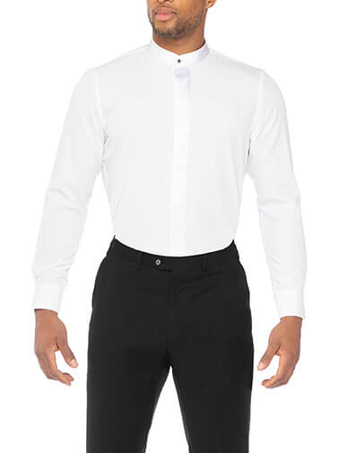 Walsh Dress Shirt Band Collar in White for $$79.00