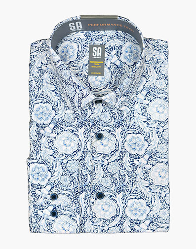 Harbough Dress Shirt Spread Collar in Navy for $$50.00