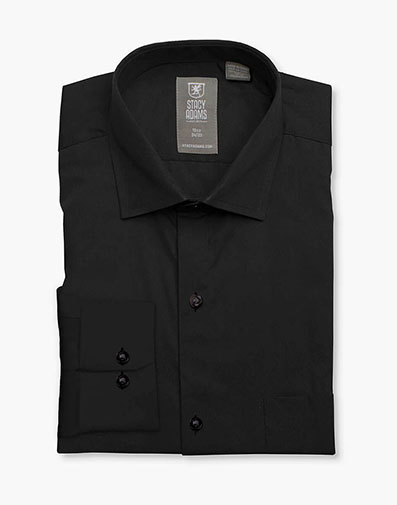 Aliota Dress Shirt Point Collar in Black for $$69.00