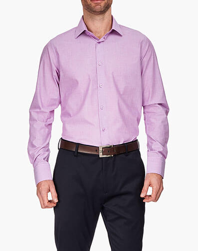 Aliota Dress Shirt Point Collar in Lavender for $$69.00