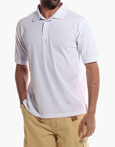 Colin Solid Color Polo in White for $39.00