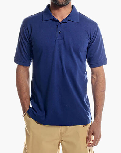 Colin Solid Color Polo in Navy for $39.00