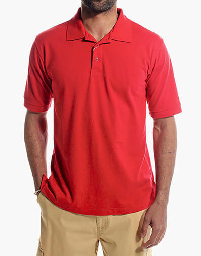 Colin Solid Color Polo in Red for $39.00