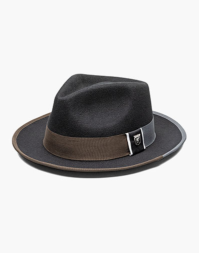 Kolter Fedora Wool Felt Pinch Front Hat in Black for $$44.99
