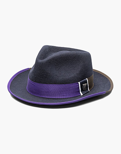 Kolter Fedora Wool Felt Pinch Front Hat in Navy for $$44.99