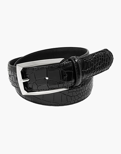 Ozzie XL Croc Emboss Belt in Black for $50.00