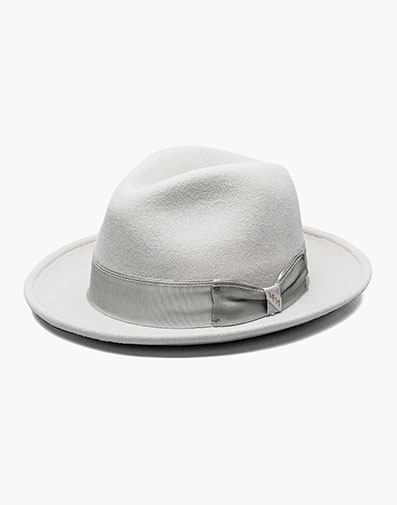 Kyren Fedora Wool Felt Pinch Front Hat in Gray for $$44.99