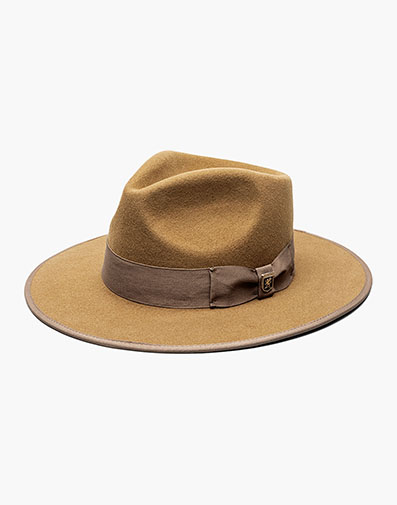 Kael Fedora Wool Felt Pinch Front Hat in Camel for $$44.99