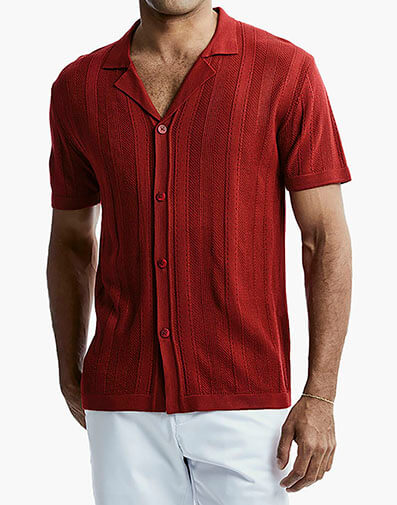 Dean Button Down Shirt in Red for $79.00