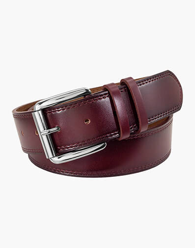Dylan Genuine Leather Belt in Burgundy for $40.00