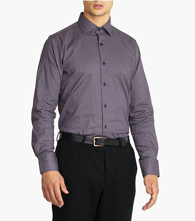 Branford Dress Shirt Point Collar in Navy Multi for $$79.00