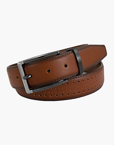 Pacer Perf Leather Belt in Cognac for $$29.90