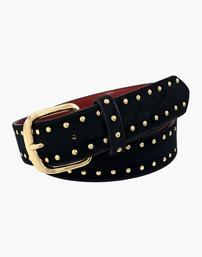 Valentino Studded Leather Belt in Black and Gold for $$29.90