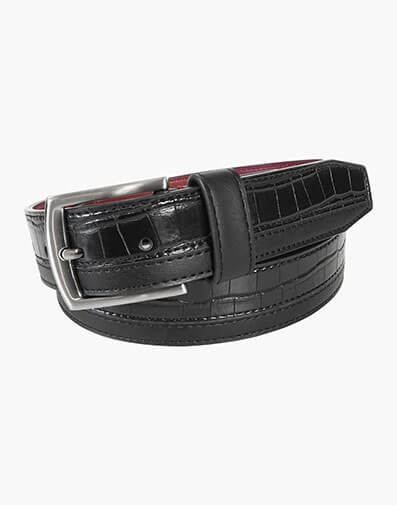 Durant Croc Embossed Belt in Black for $$35.00