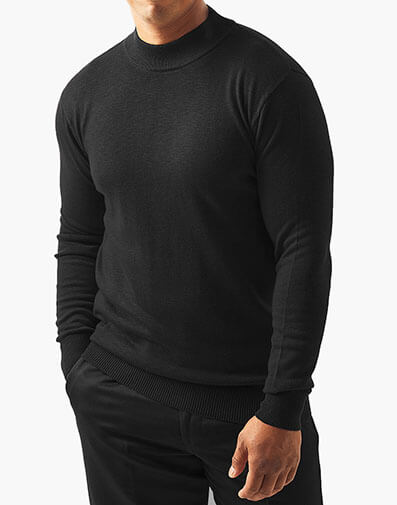 Asher Mock Neck Sweater in Black for $$79.00