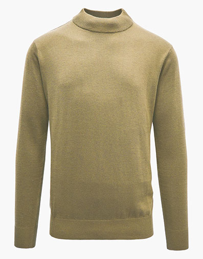 Asher Mock Neck Sweater in Beige for $$79.00