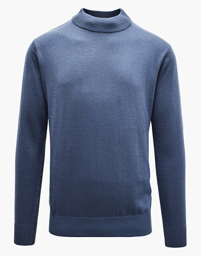 Asher Mock Neck Sweater in Indigo for $$79.00