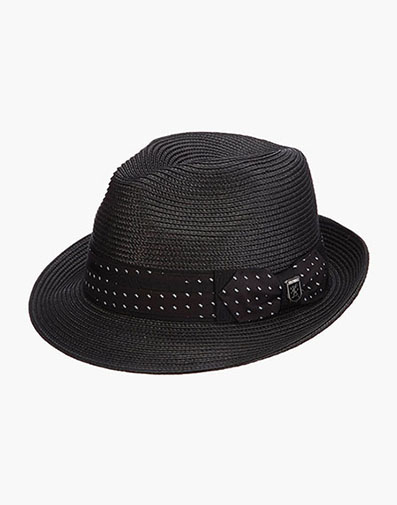 Casey Fedora Grosgrain Pinch Front Hat in Black for $$24.90