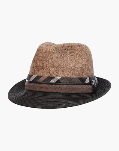 Roxbury Fedora Toyo Pinch Front Hat in Brown for $50.00