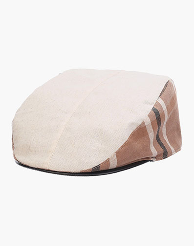 Dudley Flat Cap Cotton Hat in Natural for $$50.00