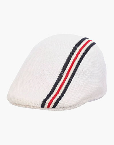 Corktown Flat Cap Knit Polyester Hat in White for $50.00