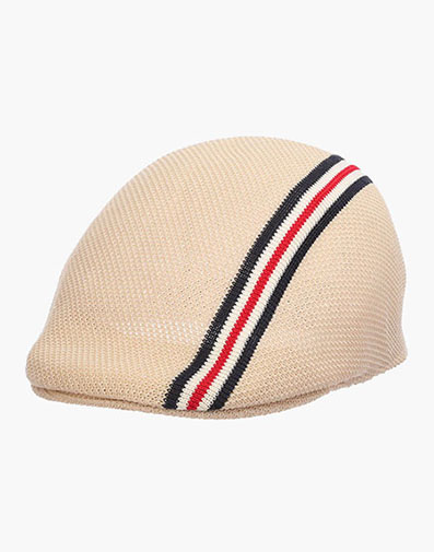 Corktown Flat Cap Knit Polyester Hat in Tan for $50.00
