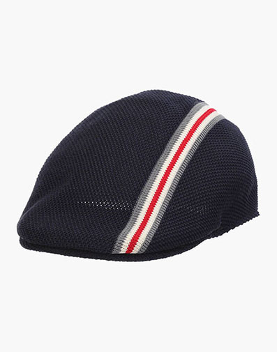 Corktown Flat Cap Knit Polyester Hat in Navy for $50.00