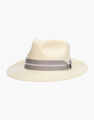 Bennett Fedora Toyo Pinch Front Hat in White for $70.00