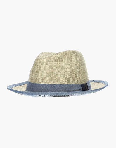 San Marco Fedora Faux Linen Pinch Front Hat