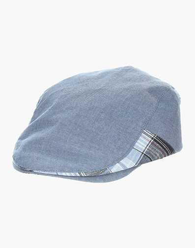 Jeff Flat Cap Cotton Hat in Blue Denim for $$50.00