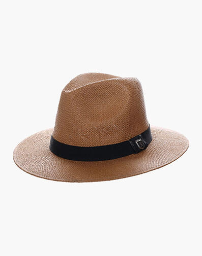 Torno Fedora Toyo Pinch Front Hat in Tan for $70.00