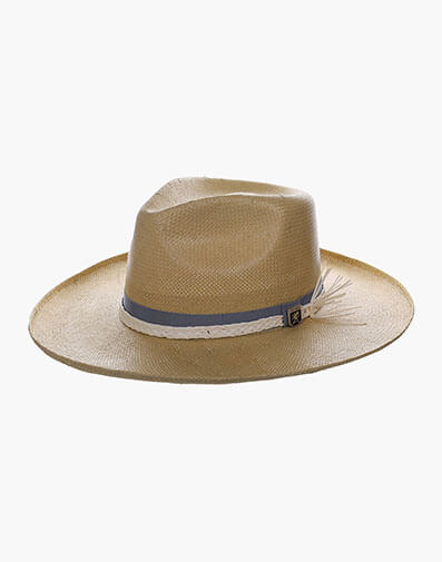 New York Fedora Toyo Pinch Front Hat in Tan for $$75.00