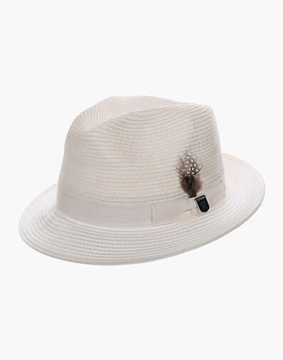 Corby Fedora Paper Braid Pinch Front Hat in White for $50.00