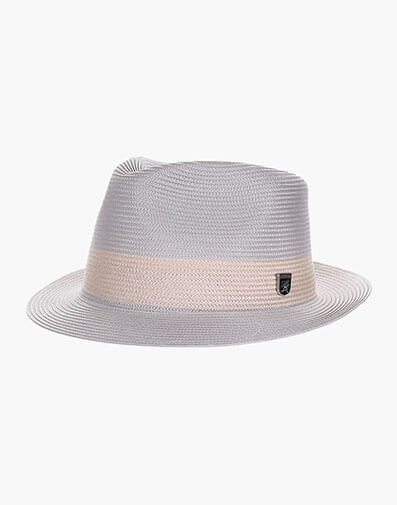 Calem Fedora Poly Braid Pinch Front Hat in Tan for $$60.00