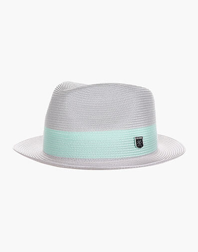 Calem Fedora Poly Braid Pinch Front Hat in Mint Green for $$60.00