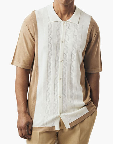 Parma Button Down Shirt in Tan for $$69.00