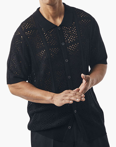 Vicenza Button Down Shirt in Black for $$69.00