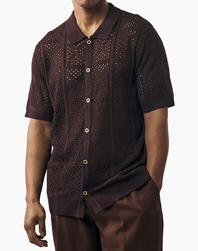 Vicenza Button Down Shirt in Chocolate for $$69.00