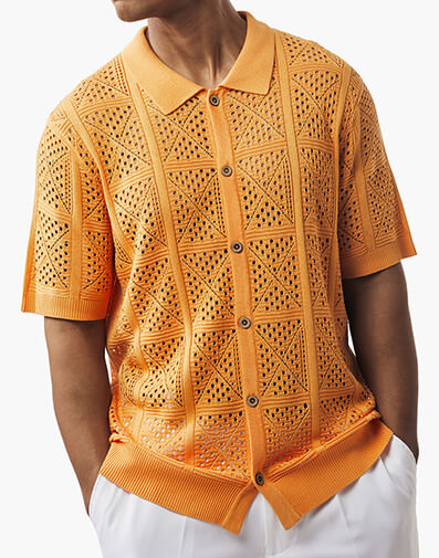 Vicenza Button Down Shirt in Orange for $$69.00
