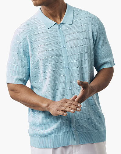 Trento Button Down Shirt in Sky Blue for $$69.00