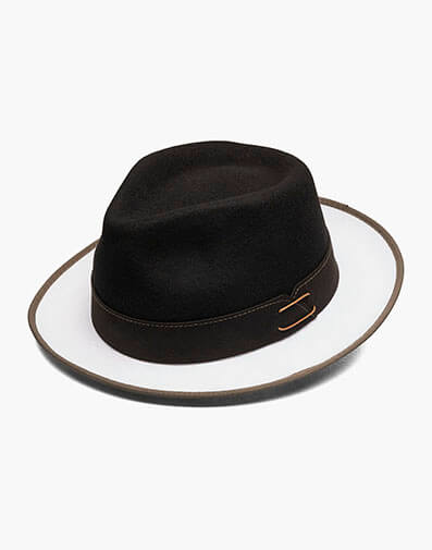 Wentworth Fedora Wool Felt Pinch Front Hat in Black for $$95.00