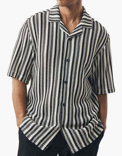Lawrence Button Down Shirt in Black w/White for $$59.00