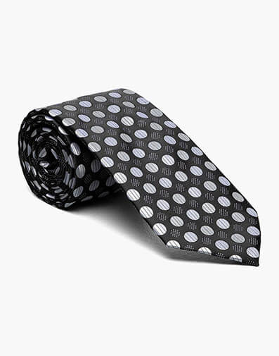 Benedict Tie & Hanky Set in Black and Silver for $$20.00