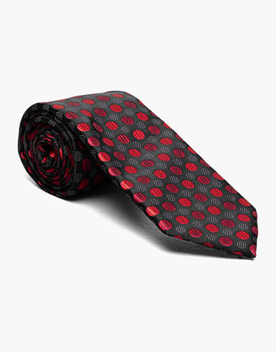 Benedict Tie & Hanky Set in Black and Red for $$20.00