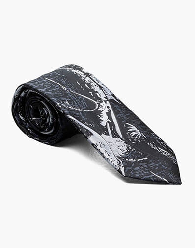 Exeter Tie & Hanky Set in Black and Silver for $20.00